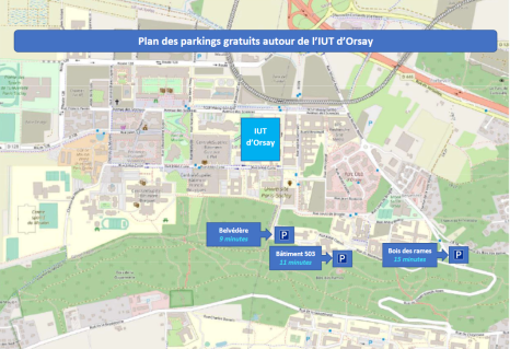 plan des parkings autour de l'IUT d'Orsay